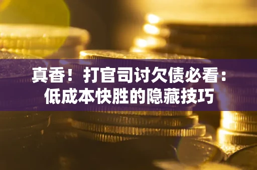 济南真香！打官司讨欠债必看：低成本快胜的隐藏技巧